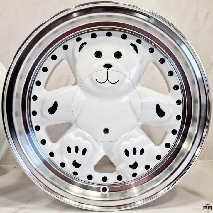 15 inch 4x100 YKW Wheels Y5892 - Teddys Full white Machined, Auto-onderdelen, Banden en Velgen, Velg(en), Nieuw, 15 inch, Ophalen of Verzenden