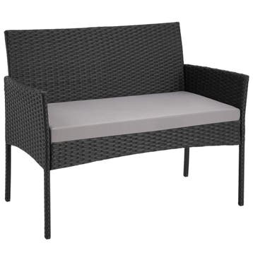 Wicker tuinset Palese voor 4 personen - zwart, Tuin en Terras, Verzenden, Nieuw