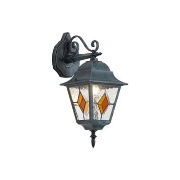 Vintage buiten wandlantaarn zwart met antiek groen IP44 -, Tuin en Terras, Verzenden, Nieuw, Aluminium