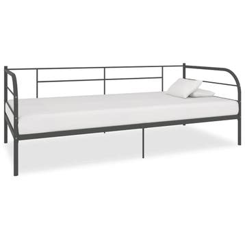 vidaXL Bedbank metaal grijs 90x200 cm, 90 cm, Eenpersoons, Verzenden, Nieuw