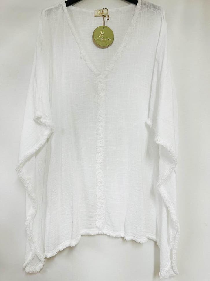 Prachtige linnen mix boho strand tuniek – v-hals – kleur, Kleding | Dames, T-shirts