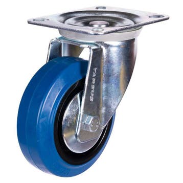 Zwenkwiel heavy 100mm blauw model, Verzenden, Nieuw