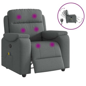 vidaXL Massagestoel in donkergrijze stof, Verzenden, Nieuw