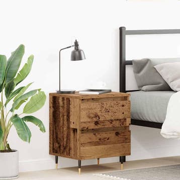 vidaXL Nachtkastje Oudhout 40 x 35 x 50 cm Bewerkt hout, Minder dan 45 cm, Verzenden, Nieuw, Minder dan 55 cm