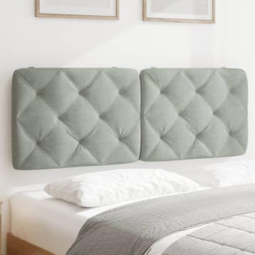 vidaXL Hoofdbordkussen 140 cm velvet lichtgrijs, Verzenden, Nieuw, Grijs, Stof