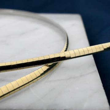 Bicolor gouden omega schakelcollier; Dancangelo (Ketting), Sieraden, Tassen en Uiterlijk, Ophalen of Verzenden, Gebruikt, Goud
