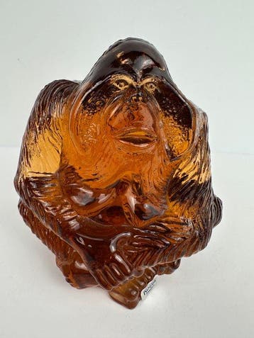 The Orangutan - Crystal Sculpture — WWF Series - Kjell, Antiek en Kunst, Antiek | Glas en Kristal