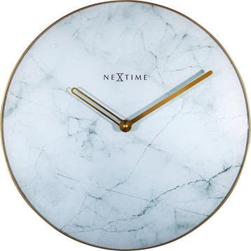 Wandklok Marble - Ø 40 Cm - Wit, Nieuw