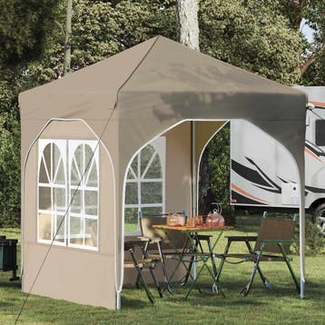vidaXL Pop-up partytent 192 x 192 x 245 cm Crèmekleurig, Verzenden, Nieuw, Partytent