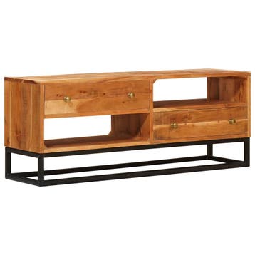 vidaXL TV-kast met lade Naturel 110 x 30 x 44 cm Massief, Huis en Inrichting, Kasten | Overige, Verzenden, Nieuw