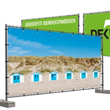 Bouwhekdoeken Strandhuisjes Texel 335x174 cm, Nieuw