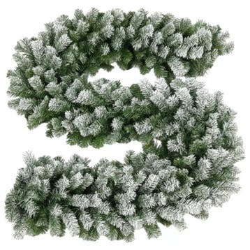 Ruhhy Kerstslinger met sneeuw 270 cm – Dikke kunstguirlan., Diversen, Kerst, Ophalen of Verzenden, Nieuw