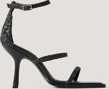 NA-KD Glitter High Heel Vrouwen Sandalen - 37 - Black, Kleding | Dames, Schoenen, Verzenden, Nieuw
