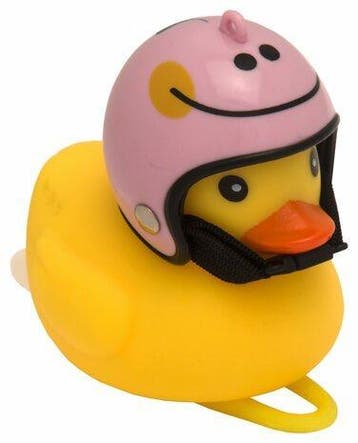 Badeend fietsverlichting / fietstoeter Smile helm, Nieuw