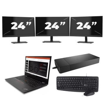 Lenovo ThinkPad L13 G2 -   i3-11e 8GB  - 256GB  + 3x 24 inch, Qwerty, Verzenden, 13 inch, Refurbished