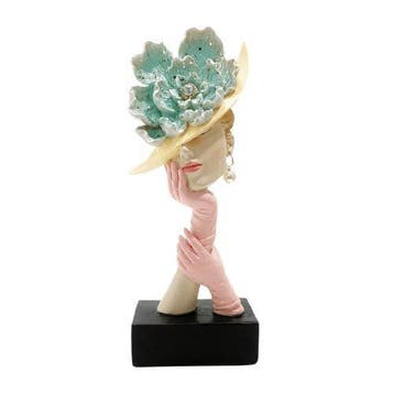 sculptuur, French Style Lady Bust – Elegant Floral Resin, Antiek en Kunst, Curiosa en Brocante
