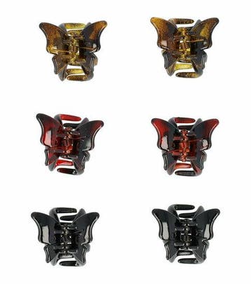 Haarspeld Haarklemmen 2cm – Vlinder Vorm – Zwart Bruin – Set, Nieuw