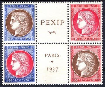 Frankrijk 1937 - Tentoonstelling Filqtélica van Parijs, Gestempeld