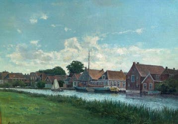 Bouke van der Sloot (1908-1995) - Met zicht op Aldeboarn