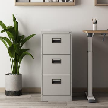 Ladekast Rääkkylä 103x45x62 cm staal met 3 lades grijs [en.c, Verzenden, Nieuw in verpakking