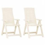 vidaXL Tuinstoelen 2 st verstelbaar kunststof wit, Verzenden, Nieuw, Kunststof