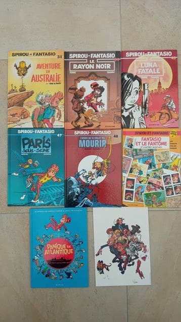 Spirou et Fantasio - 7x C + ex-libris - 7 Album - Eerste, Boeken, Nieuw