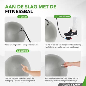 Tunturi Anti Burst Fitness bal met Pomp - Yoga bal 55 cm -, Ophalen of Verzenden, Nieuw