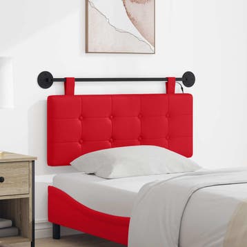 vidaXL Hangend hoofdbord Met LED-verlichting Rood Kunstleer, Huis en Inrichting, Slaapkamer | Bedden, Verzenden, Nieuw, Rood, Overige materialen