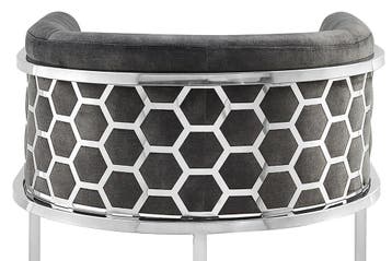 Barkruk ELEGANCE fluweelgrijs met zilverkleurig, Ophalen of Verzenden, Nieuw