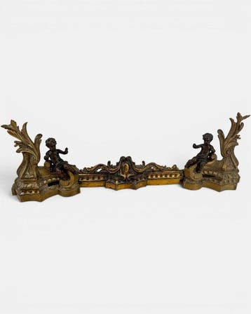 Openhaard accessoire (3) - Brons - Andirons & fender 100 cm