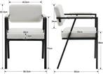 Eetkamerstoelen - Set van 2 - Met armleuning - Beige - Wahso, Verzenden, Zo goed als nieuw