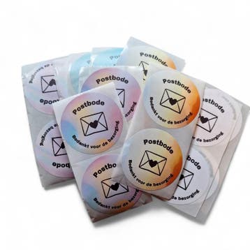 Mix 20 stuks Postbode bedankt voor de bezorging (Stickermix), Ophalen of Verzenden, Nieuw, Sticker