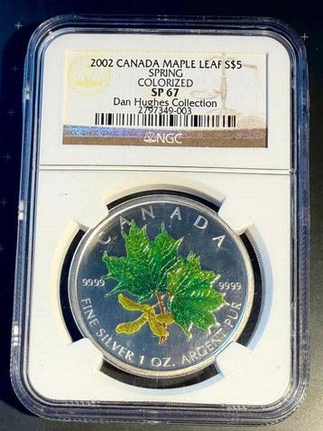 Canada. 5 Dollars 2002, Canada Maple Leaf, Spring,