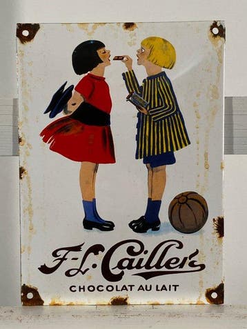 CAILLER - Emaille plaat - 22x16cm - Gemaakt van dikke