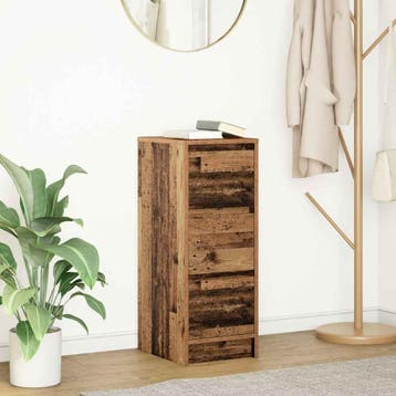 vidaXL Dressoir 29,5x34x76 cm bewerkt hout oud houtkleurig, Verzenden, Nieuw, 25 tot 50 cm, Overige houtsoorten