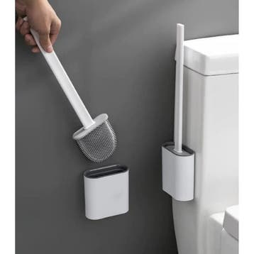 Ruhhy Siliconen toiletborstel wit grijs met geventileerde..., Ophalen of Verzenden, Nieuw