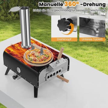 Draagbare RVS Pizzaoven voor Buiten met Pizzasteen & Schep, Tuin en Terras, Verzenden, Nieuw