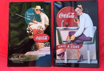 Größe 44 x 30 cm - Coca-Cola - Emaille bord (2) - Bah, Antiek en Kunst