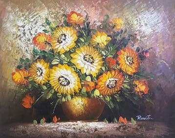 Europese school (XX) - Vibrant Floral Still Life with