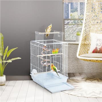 2dekans | Yaheetech Vogelkooi Met Speelgoed – 40 x 40 x 58, Dieren en Toebehoren, Ophalen of Verzenden, Zo goed als nieuw