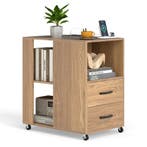 LIVSK Verrijdbare Bijzettafel met Oplaadstation - 2 AC-stopc, Verzenden, Nieuw