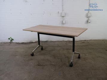 Gispen klaptafel 160x80 cm Robson eiken verrijdbaar koppelba, Zakelijke goederen, Kantoor en Winkelinrichting | Kantoormeubilair en Inrichting