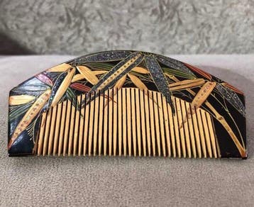 Vintage Japanse Makie-kam met inleg van raden parelmoer in, Antiek en Kunst