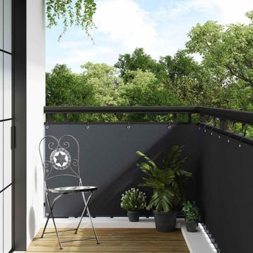 vidaXL Balkon Scherm met Oogjes 300 x 90 cm poly rattan, Tuin en Terras, Verzenden, Nieuw, Kunststof