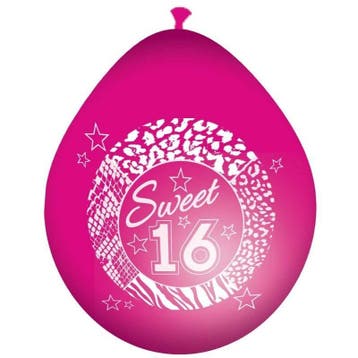 Sweet 16 ballonnen (8 st), Ophalen of Verzenden, Nieuw