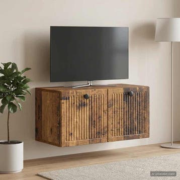 vidaXL Wandbeugel TV-kast Oud hout 59,5 x 31 x 30 cm Bewerkt, Minder dan 50 cm, Verzenden, Nieuw, Minder dan 100 cm