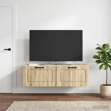 vidaXL Wandbeugel TV-kast Sonoma Eiken 98 x 41 x 30 cm, Minder dan 50 cm, Verzenden, Nieuw, Minder dan 100 cm