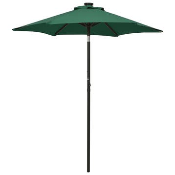 vidaXL Parasol met LED-verlichting 200x211 cm aluminium, Verzenden, Nieuw, 2 tot 3 meter