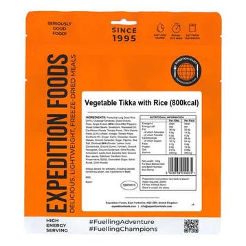 Vegetarische Tikka met Rijst - Expedition Foods