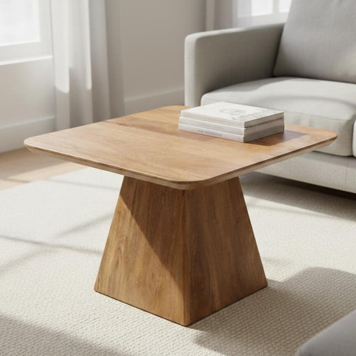Salontafel Mangohout Salontafel Mick Vierkant 60x60 cm, Huis en Inrichting, Tafels | Salontafels, Nieuw, Overige houtsoorten, Vierkant